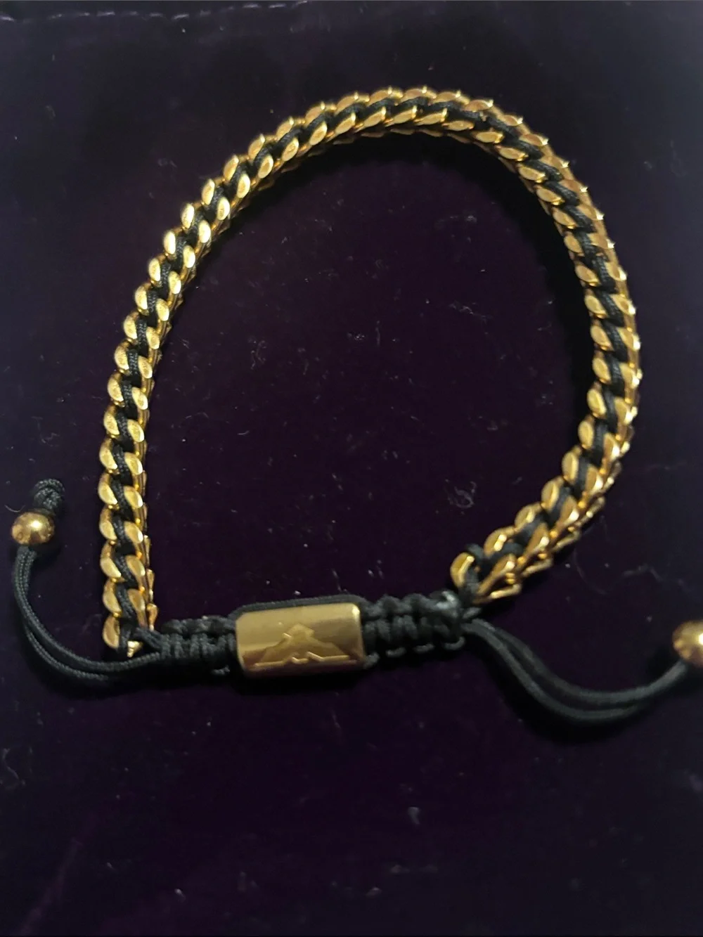 George Black Cord and Gold-Tone Braided Bracelet